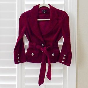 BEBE:  Fuschia Studded, Belted Jacket